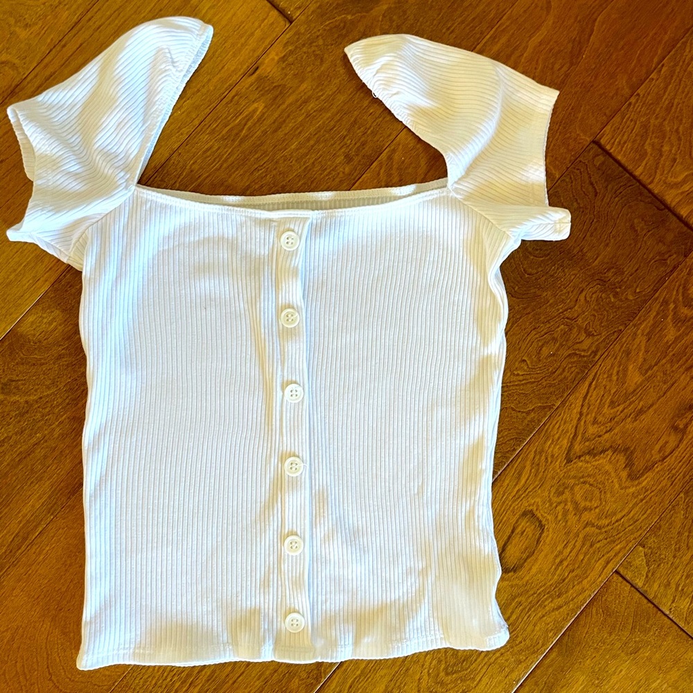 REFORMATION White Cap Sleeve Knit Top - Medium